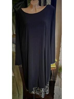 Betsy & Adam Women's Plus Black Sequin Embellished Overlay Dress Size 20W $159
